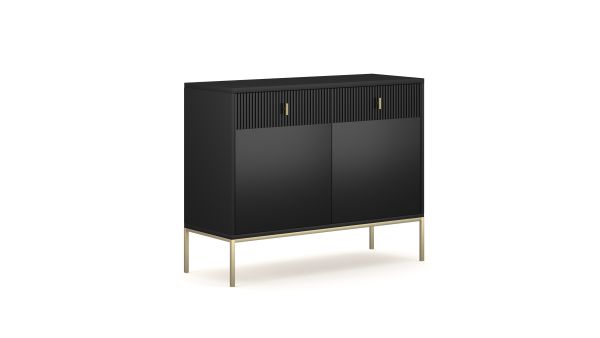 Sideboard Kommode 2T/2S Highboard Anrichte Wohnmöbel Schrank Schwarz Gold