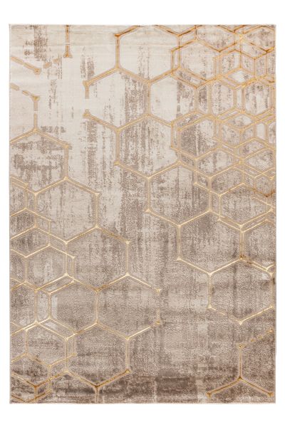 Teppich Höhe 12 mm Kurzflorteppich rechteckig Beige Wohnzimmer 5 Größen