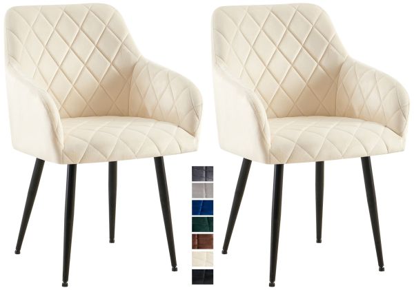 2 Stühle Set Esszimmerstuhl Samt Wohnzimmerstuhl Besucherstuhl Küchenstuhl