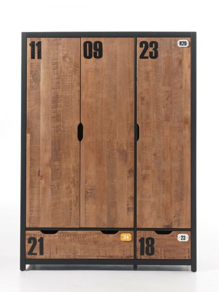 Vipack Kleiderschrank 3-türig ALEX Kinderschrank Kinderkleiderschrank