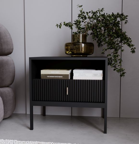 Nachtkonsole Nachttisch Nachtkommode Beistelltisch Nako Schwarz