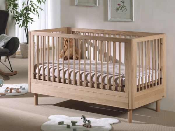 Babybett Kinderbett Gitterbett Juniorbett 70x140 Eiche massiv natur geölt