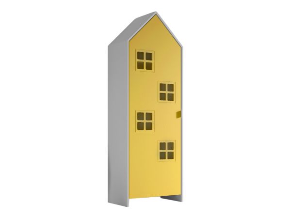 Schrank 1-türig "CASAMI BRUGES" Jugendschrank Wäscheschrank Skandi Weiß / Gelb