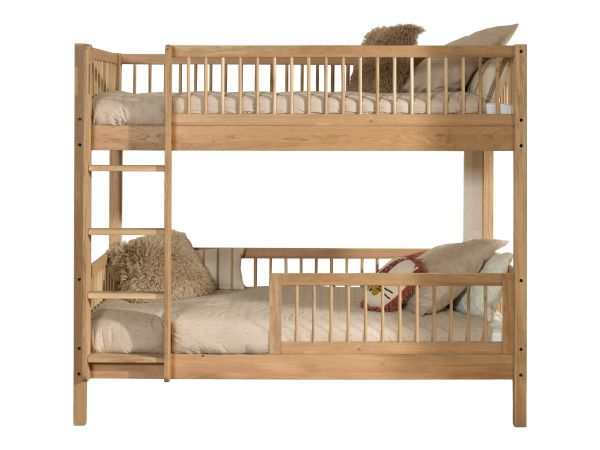 Etagenbett Stockbett 90x200 Rausfallschutz Jugendbett Eiche massiv geölt