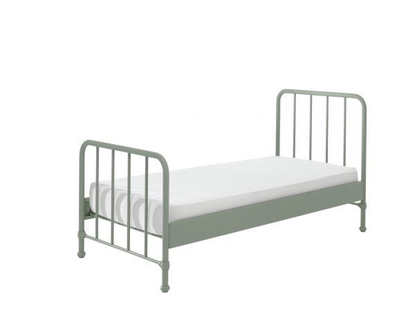 Vipack:Metallbett BRONXX Liegefläche 90 x 200 cm - Jugend/Kinderbett Olive Grün matt