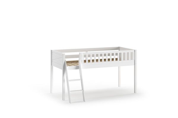 halbhohes Spielbett Leiter Rolllattenrost Hochbett Leiterbett Kinderbett 90x200