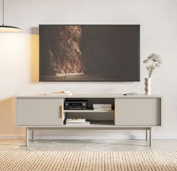 Lowboard 154 Fernsehkommode TV-Tisch TV-Kommode Sideboard Kaschmir