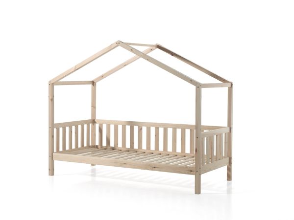 Set Hausbett Matratze 90x200 Kinderbett Kindermöbel Spielbett Lattenrost Natur