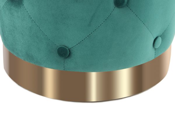 Hocker Pouf gold modern Sitz beige Polster trend design Samt gesteppt glamour