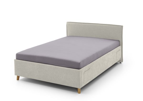 Polsterbett in 3 Größen Jugendbett Polsterliege USB-Anschluss Beige