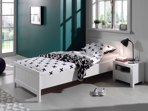 Vipack: - Jugend-/Kinderbett Bett Weiß Nachtkonsole- 90x200 \