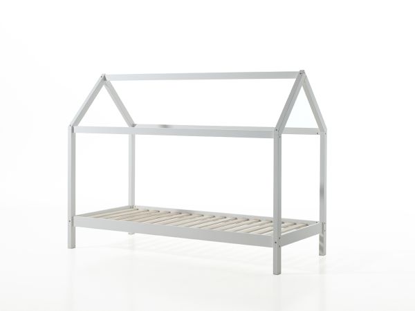 Set Hausbett Matratze 90x200 Kinderbett Kindermöbel Spielbett Lattenrost Weiß