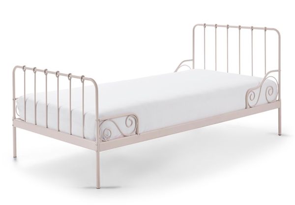 Vipack Metallbett ALICE 90 x 200 rose + Lattenrost Einzelbett Jugendbett