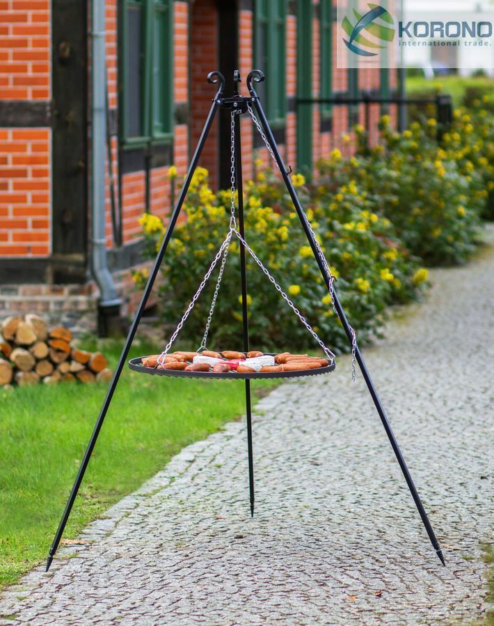 Dreibein Schwenkgrill Gartengrill Holzkohlegrill Rostgröße 80 cm - Edelstahl