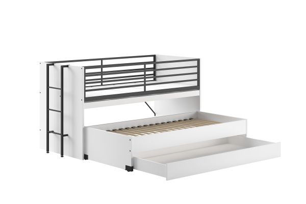 Vipack Funktionsbett 90x200 Spielbett Jugendbett Schreibplatte Bettschublade Weiß
