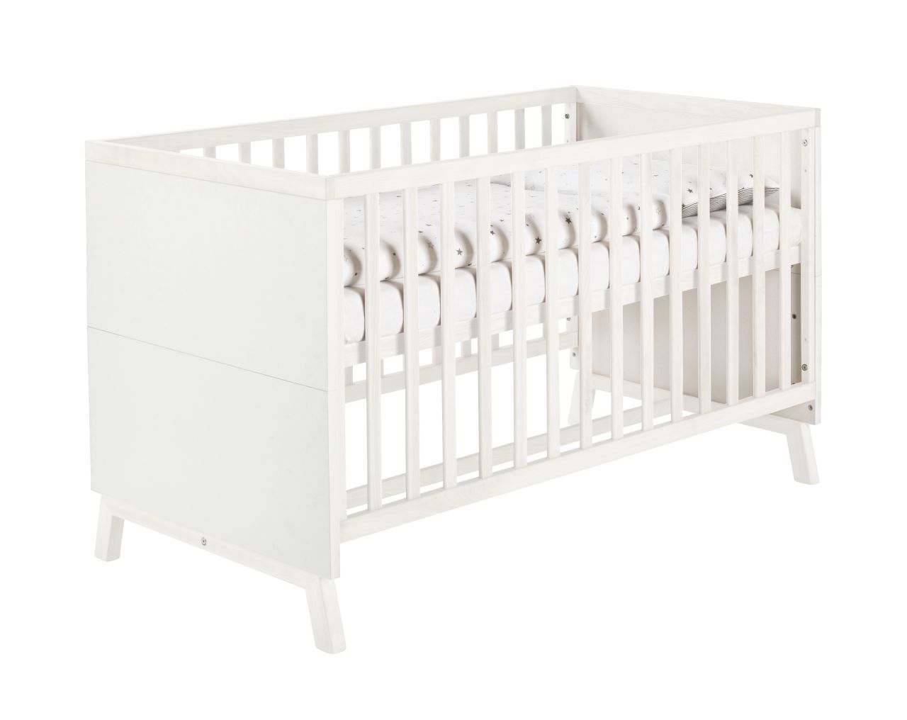 Kombi-Kinderbett 70x140 Gitterbett Babybett Schlupfsprossen Lattenrost Babymöbel