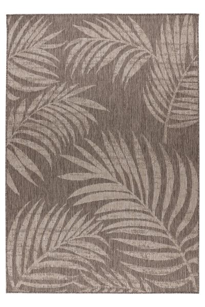 Teppich Höhe 5 mm Kurzflorteppich rechteckig Taupe Indoor Outdoor 4 Größen