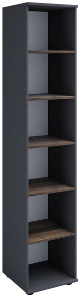 Regal Standregal Bücherregal Jugendzimmer Wohnzimmer Möbel Anthrazit-Old Style