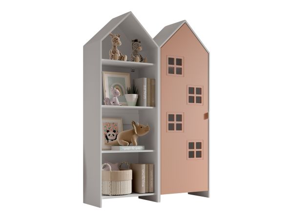 Set: Schrank und Regal "CASAMI BRUGES" Jugendschrank Wäscheschrank Weiß / Pink
