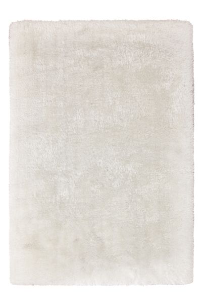 Teppich Wohnzimmer Hochflor weich Weiß modern Langflor Uni Schlafzimmer Läufer