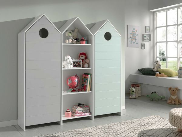 Vipack: Artikelset "CASAMI" 3- Teilig- Schrank Wäscheschrank -Weiß / Mint / Grau