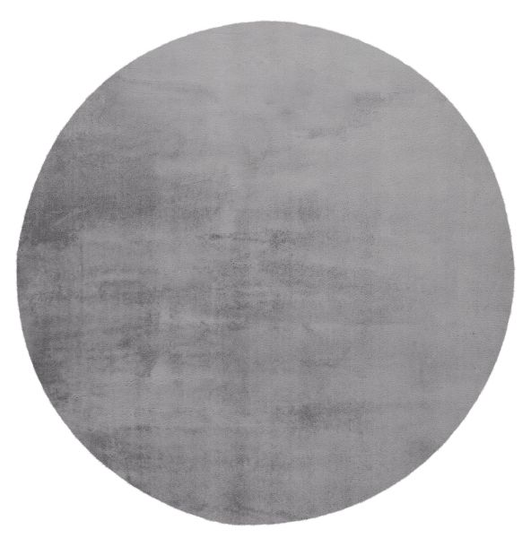 Runder Teppich Höhe 21 mm weicher Kurzflorteppich Silber Wohnzimmer 2 Größen