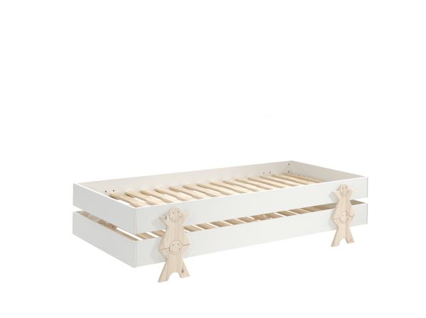 Vipack Set 2 Einzelbetten Stapelbetten MODULO 90 x 200 Weiß