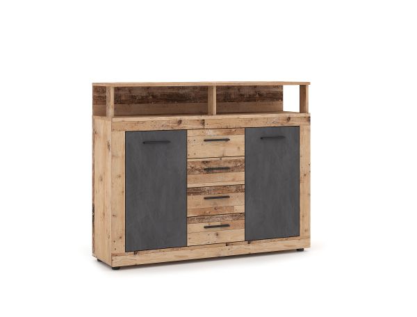 Sideboard Kommode 2T/4S Highboard Anrichte Wohnmöbel Schrank - Old Style/Matera