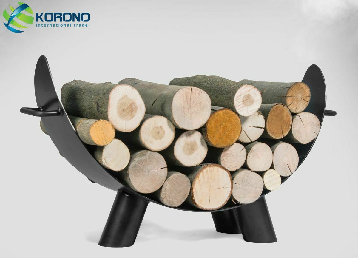 Brennholzregal aus Stahl für Feuerkorb Grillfeuer Feuerstelle - 80 cm x 43 cm