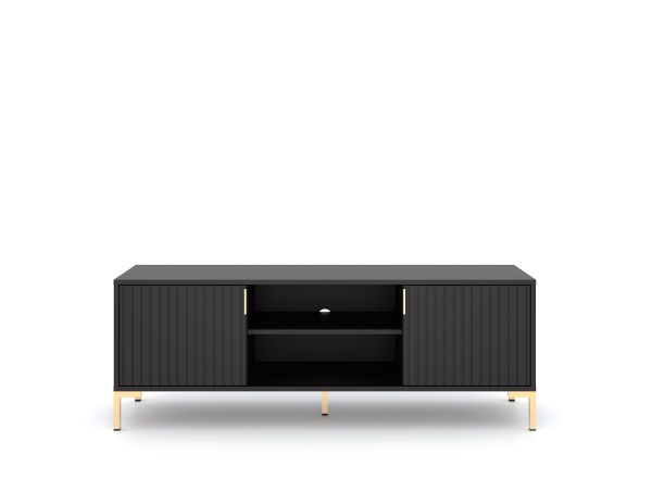 Lowboard 140 hängend-stehend Fernsehkommode TV-Tisch Sideboard Möbel - Schwarz