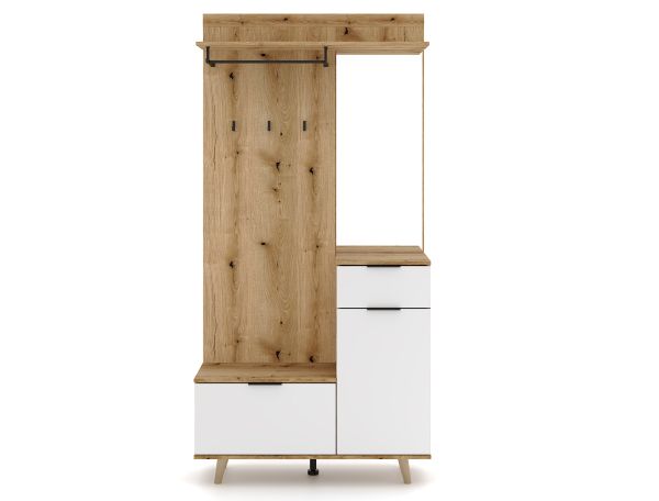 Garderobe Garderobenmöbel Flurgarderobe Dielenset Wohnmöbell Artisan Eiche Weiß