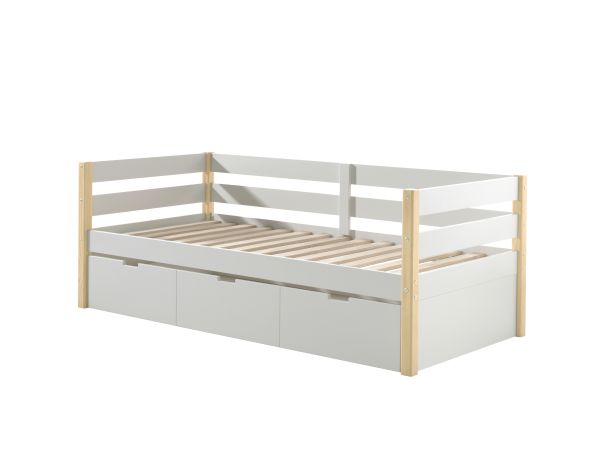 Kojenbett mit Bettschublade Lattenrost 90x200 Kinderbett Einzelbett