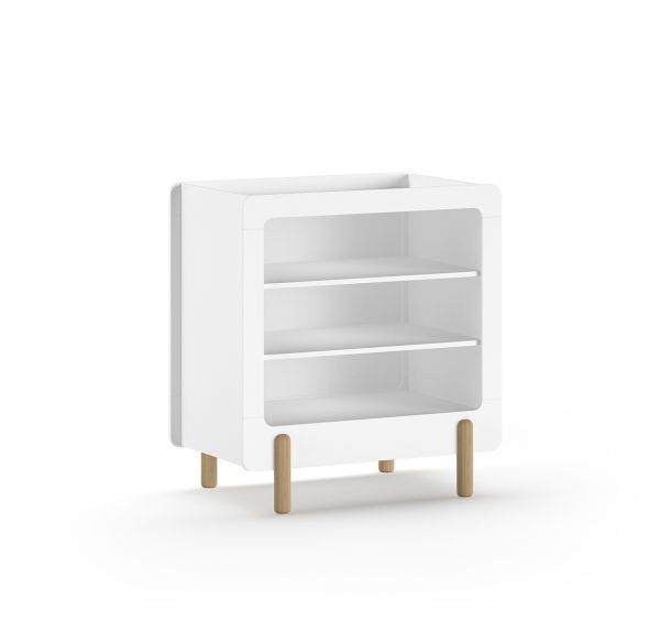 Wickelkommode 3 offene Fächer Wickeltisch Babyzimmer Kinderzimmer Kommode Weiß